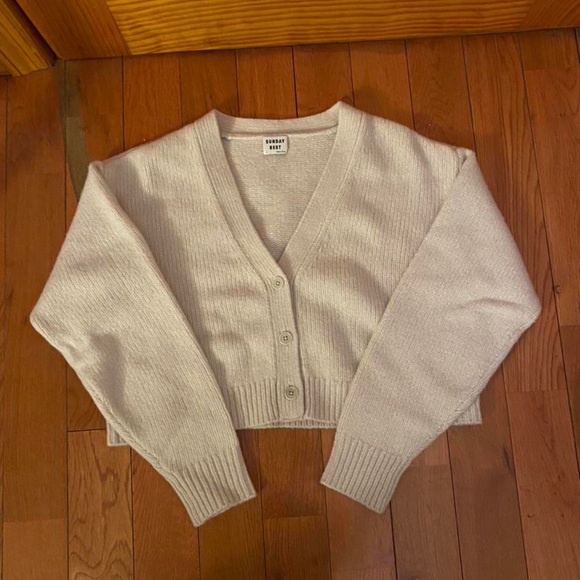 Aritzia Sweaters - Aritzia Sunday best cropped Bianca cardigan in matte pearl
